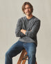 Men's Long Sleeve Broken-In Premium Slub Henley - Washed Black